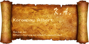 Korompay Albert névjegykártya
