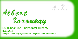 albert korompay business card